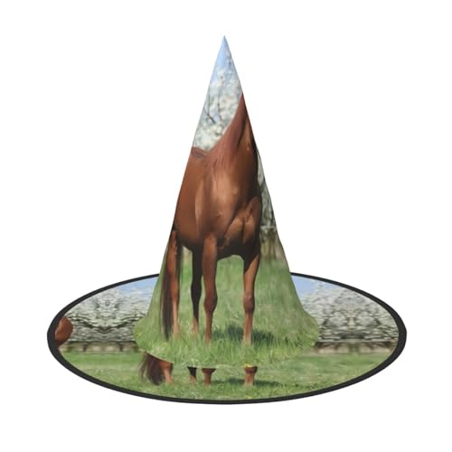 VXXNlnn Halloween-Hut – Hexenpferd vor blühenden Bäumen, Dekoration, Party, Cosplay, Rollenspiel, Festival, Karneval, Stirnband für Feste, Ostern, 2 Stück VXXNlnn Halloween-Hut – Hexenpferd vor blühenden Bäumen, Dekoration, Party, Cosplay, Rollenspiel, Festival, Karneval, Stirnband für Feste, Ostern, 2 Stück von VXXNlnn