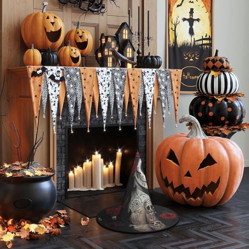 VXXNlnn Halloween-Hut – Hexenschädel und gekreuzte Knochen Motiv, Druckdekoration, Party, Cosplay, Rollenspiel, Festival, Karneval, Stirnband für Feste, Ostern, 3 Stück von VXXNlnn