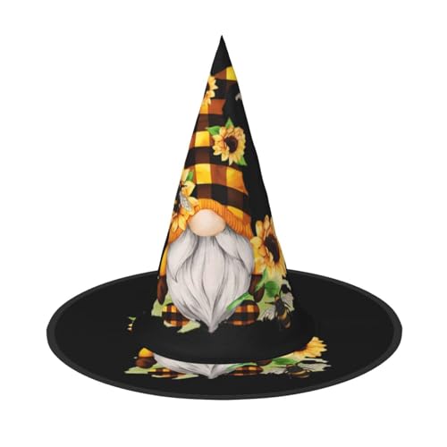 VXXNlnn Halloween-Hut – Hexenzwerg Biene, gelber Blumendruck, Dekoration, Party, Cosplay, Rollenspiel, Festival, Karneval, Stirnband für Feste, Ostern, 3 Stück von VXXNlnn