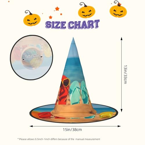 VXXNlnn Halloween-Hut – bunte Hexen-Flip-Flops, Strandball-Druck, Dekoration, Party, Cosplay, Rollenspiel, Festival, Karneval, Stirnband für Feste, Ostern, 3 Stück VXXNlnn Halloween-Hut – bunte Hexen-Flip-Flops, Strandball-Druck, Dekoration, Party, Cosplay, Rollenspiel, Festival, Karneval, Stirnband für Feste, Ostern, 3 Stück von VXXNlnn