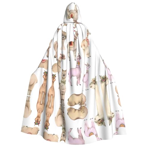 VXXNlnn Halloween Kapuzenumhang für Erwachsene, Alpaka-Druck, Kostüm, Umhang für Party, Karneval, Cosplay, Bühnenauftritte VXXNlnn Halloween Kapuzenumhang für Erwachsene, Alpaka-Druck, Kostüm, Umhang für Party, Karneval, Cosplay, Bühnenauftritte von VXXNlnn