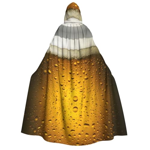 VXXNlnn Halloween-Kapuzenumhang für Erwachsene, Bier-Tapetendruck, Kostüm, Umhang für Party, Karneval, Cosplay und Bühnenauftritte von VXXNlnn