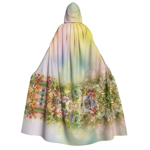 VXXNlnn Halloween Kapuzenumhang für Erwachsene, Frühlingsblumen-Druck, Kostüm, Umhang für Party, Karneval, Cosplay und Bühnenauftritte VXXNlnn Halloween Kapuzenumhang für Erwachsene, Frühlingsblumen-Druck, Kostüm, Umhang für Party, Karneval, Cosplay und Bühnenauftritte von VXXNlnn