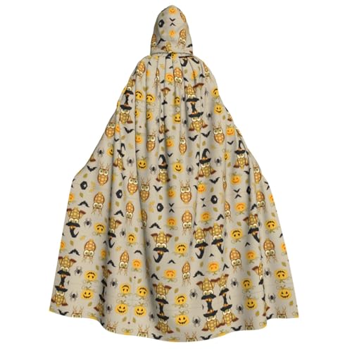 VXXNlnn Halloween-Kapuzenumhang für Erwachsene, Halloween-Kürbis- und Eulen-Druck, Kostüm, Umhang für Party, Karneval, Cosplay und Bühnenauftritte VXXNlnn Halloween-Kapuzenumhang für Erwachsene, Halloween-Kürbis- und Eulen-Druck, Kostüm, Umhang für Party, Karneval, Cosplay und Bühnenauftritte von VXXNlnn