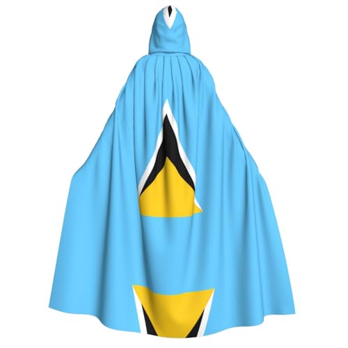 VXXNlnn Halloween-Kapuzenumhang für Erwachsene, Motiv: Flagge der Heiligen Lucia, für Party, Karneval, Cosplay und Bühnenauftritte von VXXNlnn