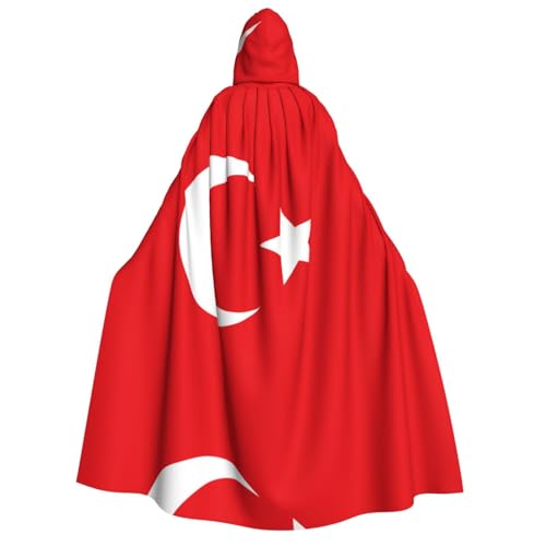 VXXNlnn Halloween Kapuzenumhang für Erwachsene, Motiv: Flagge der Türkei, Kostüm, Umhang für Party, Karneval, Cosplay und Bühnenauftritte VXXNlnn Halloween Kapuzenumhang für Erwachsene, Motiv: Flagge der Türkei, Kostüm, Umhang für Party, Karneval, Cosplay und Bühnenauftritte von VXXNlnn