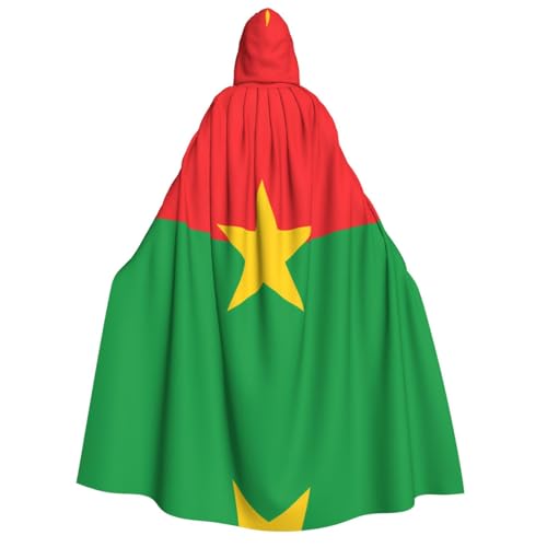 VXXNlnn Halloween-Kapuzenumhang für Erwachsene, Motiv: Flagge von Burkina, Faso-Druck, Kostüm, Umhang für Party, Karneval, Cosplay und Bühnenauftritte von VXXNlnn