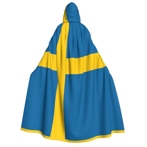 VXXNlnn Halloween-Kapuzenumhang für Erwachsene, Motiv: schwedische Flagge, für Party, Karneval, Cosplay und Bühnenauftritte VXXNlnn Halloween-Kapuzenumhang für Erwachsene, Motiv: schwedische Flagge, für Party, Karneval, Cosplay und Bühnenauftritte von VXXNlnn