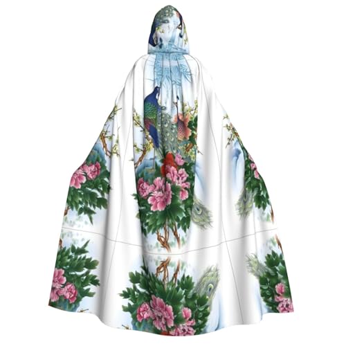 VXXNlnn Halloween-Kapuzenumhang für Erwachsene, Pfauen-Druck, Kostüm, Umhang für Party, Karneval, Cosplay und Bühnenauftritte VXXNlnn Halloween-Kapuzenumhang für Erwachsene, Pfauen-Druck, Kostüm, Umhang für Party, Karneval, Cosplay und Bühnenauftritte von VXXNlnn