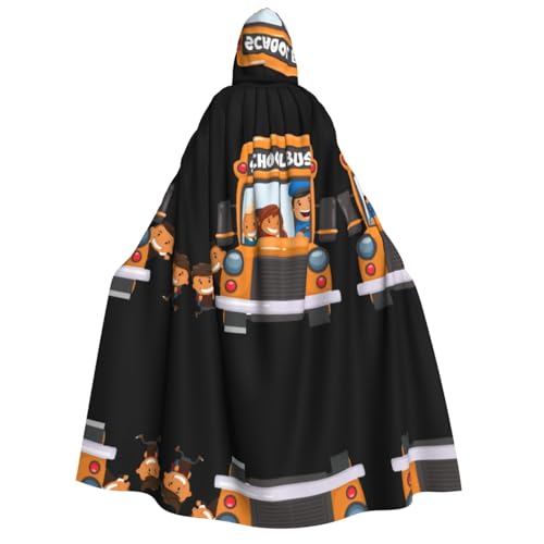 VXXNlnn Halloween-Kapuzenumhang für Erwachsene, Schulbus-Druck, Kostüm, Umhang für Party, Karneval, Cosplay, Bühnenauftritte VXXNlnn Halloween-Kapuzenumhang für Erwachsene, Schulbus-Druck, Kostüm, Umhang für Party, Karneval, Cosplay, Bühnenauftritte von VXXNlnn