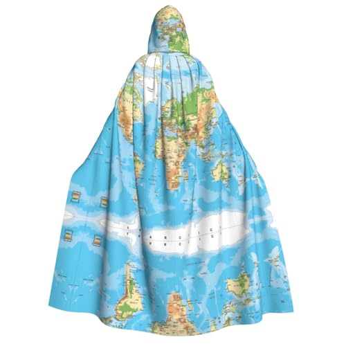 VXXNlnn Halloween Kapuzenumhang für Erwachsene, Weltkarten-Druck, Kostüm, Umhang für Party, Karneval, Cosplay, Bühnenauftritte VXXNlnn Halloween Kapuzenumhang für Erwachsene, Weltkarten-Druck, Kostüm, Umhang für Party, Karneval, Cosplay, Bühnenauftritte von VXXNlnn