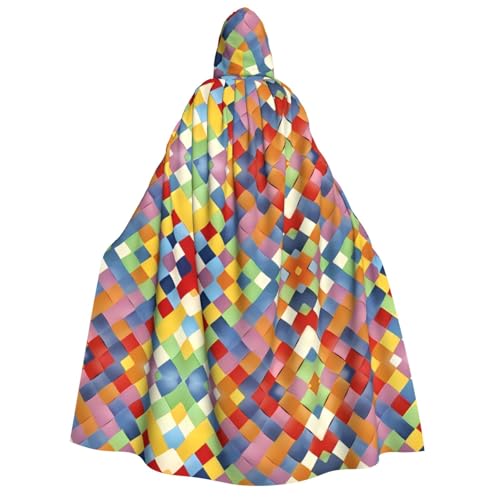 VXXNlnn Halloween-Kapuzenumhang für Erwachsene, buntes Karomuster, Umhang für Party, Karneval, Cosplay und Bühnenauftritte VXXNlnn Halloween-Kapuzenumhang für Erwachsene, buntes Karomuster, Umhang für Party, Karneval, Cosplay und Bühnenauftritte von VXXNlnn