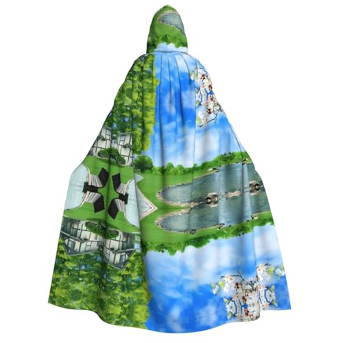 VXXNlnn Halloween Kapuzenumhang für Erwachsene, natürlicher Druck, Kostüm, Umhang für Party, Karneval, Cosplay und Bühnenauftritte VXXNlnn Halloween Kapuzenumhang für Erwachsene, natürlicher Druck, Kostüm, Umhang für Party, Karneval, Cosplay und Bühnenauftritte von VXXNlnn