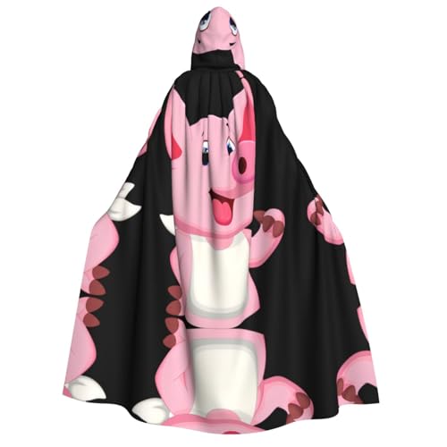 VXXNlnn Halloween-Kapuzenumhang für Erwachsene, rosa kleines Schweinchen-Druck, Kostüm, Umhang für Party, Karneval, Cosplay und Bühnenauftritte von VXXNlnn