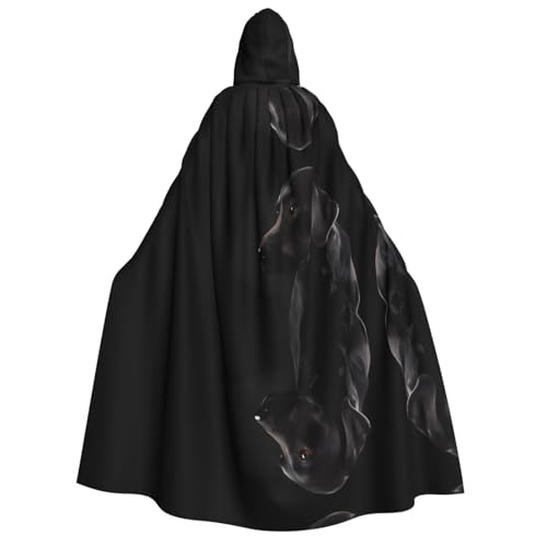 VXXNlnn Halloween-Kapuzenumhang für Erwachsene, schwarzer Labrador-Druck, Kostüm, Umhang für Party, Karneval, Cosplay und Bühnenauftritte VXXNlnn Halloween-Kapuzenumhang für Erwachsene, schwarzer Labrador-Druck, Kostüm, Umhang für Party, Karneval, Cosplay und Bühnenauftritte von VXXNlnn