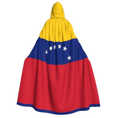 VXXNlnn Halloween-Kapuzenumhang für Erwachsene – Flagge von Venezuela, bedrucktes Kostüm, Umhang für Party, Karneval, Cosplay und Bühnenauftritte von VXXNlnn