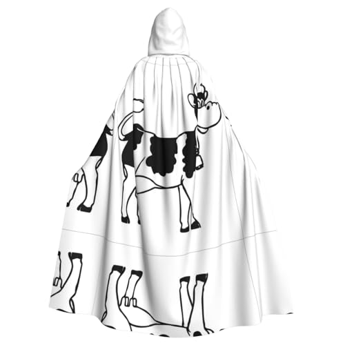 VXXNlnn Halloween-Umhang mit Kapuze für Erwachsene, Unisex, weiße und schwarze Kuh, Volldruck, Cosplay-Umhang für Partys, Karneval und Themenveranstaltungen VXXNlnn Halloween-Umhang mit Kapuze für Erwachsene, Unisex, weiße und schwarze Kuh, Volldruck, Cosplay-Umhang für Partys, Karneval und Themenveranstaltungen von VXXNlnn