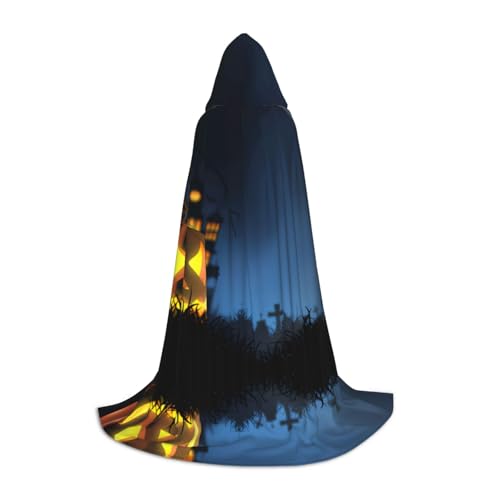 VXXNlnn L Halloween Kapuzenumhang - Unisex Halloween Kürbis Druck Cosplay Robe für Party, Karneval, Comic Ausstellung, Ostern & mehr von VXXNlnn