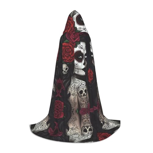 VXXNlnn M Halloween Kapuzenumhang - Unisex Totenkopf und gekreuzte Knochen Motiv Print Cosplay Robe für Party, Karneval, Comic Ausstellung, Ostern & mehr VXXNlnn M Halloween Kapuzenumhang - Unisex Totenkopf und gekreuzte Knochen Motiv Print Cosplay Robe für Party, Karneval, Comic Ausstellung, Ostern & mehr von VXXNlnn