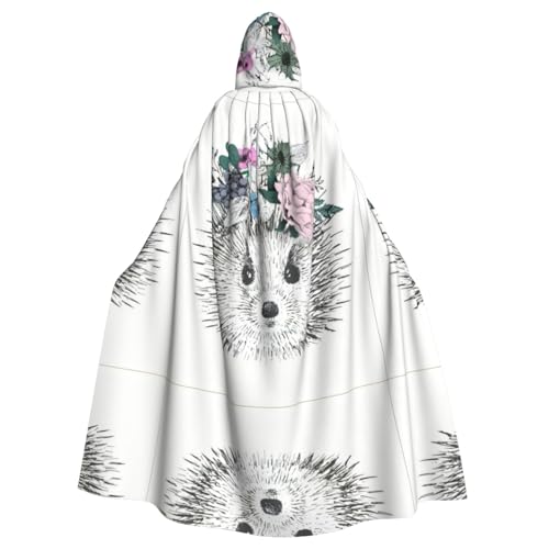 VXXNlnn Unisex Erwachsene Halloween Kapuzenumhang - Igel im Blumenkranz Volldruck Cosplay Umhang für Partys, Karneval & Themenveranstaltungen VXXNlnn Unisex Erwachsene Halloween Kapuzenumhang - Igel im Blumenkranz Volldruck Cosplay Umhang für Partys, Karneval & Themenveranstaltungen von VXXNlnn