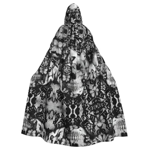 VXXNlnn Unisex Erwachsene Halloween Kapuzenumhang - Schwarzer Totenkopf Rose Volldruck Cosplay Umhang für Partys, Karneval & Themenveranstaltungen VXXNlnn Unisex Erwachsene Halloween Kapuzenumhang - Schwarzer Totenkopf Rose Volldruck Cosplay Umhang für Partys, Karneval & Themenveranstaltungen von VXXNlnn