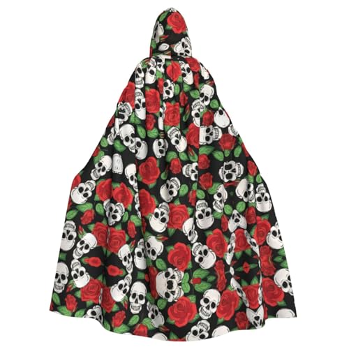 VXXNlnn Unisex Erwachsene Halloween Kapuzenumhang - Totenkopf und Rosen Volldruck Cosplay Umhang für Partys, Karneval & Themenveranstaltungen VXXNlnn Unisex Erwachsene Halloween Kapuzenumhang - Totenkopf und Rosen Volldruck Cosplay Umhang für Partys, Karneval & Themenveranstaltungen von VXXNlnn