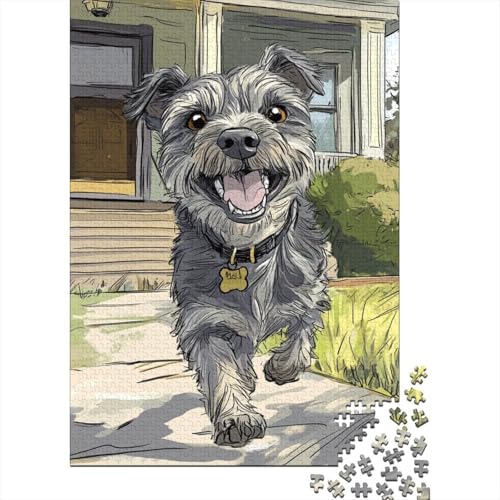 Schnauzer Puzzles 1000 Teile Schwer Puzzle Spielzeug Pädagogisches Spiel Impossible Herausforderungsspielzeug Für Erwachsene Und Kinder Ab 12 Jahren 1000pcs (75x50cm) von VYIPAXTOR