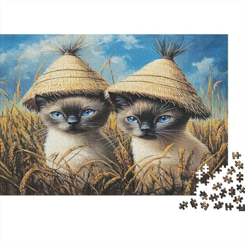 Siamkätzchen Puzzles1000 Teile, Puzzle Für Erwachsene, Geschicklichkeitsspiel Für Die Ganze Familie, Klassische Puzzle,Geburtstagsgeschenk Erwachsenen Puzzlespiel Puzzel 1000pcs (75x50cm) von VYIPAXTOR