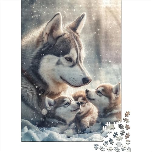 Sibirischer Husky Puzzle 1000 Teile Schwer Puzzle Spielzeug Lernspiel Impossible Herausforderungsspielzeug Für Erwachsene Und Kinder Ab 12 Jahren 1000pcs (75x50cm) von VYIPAXTOR