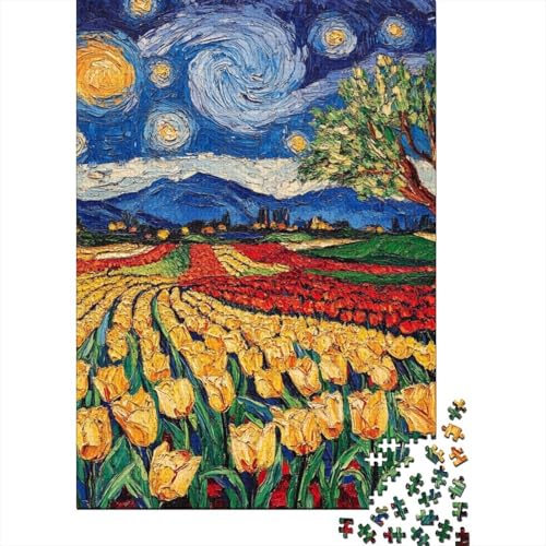 Tulpe Puzzle 1000 Teile Schwer Puzzle Spielzeug Lernspiel Impossible Herausforderungsspielzeug Für Erwachsene Kinder 1000pcs (75x50cm) von VYIPAXTOR