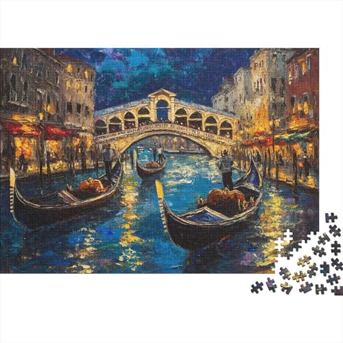 Venedig Water City 1000 Stück Puzzles Für Erwachsene Teenager Stress Abbauen Familien-Puzzlespiel 1000-teiliges Puzzle Kinder Lernspiel Spielzeug Geschenk Puzzel 1000pcs (75x50cm) von VYIPAXTOR
