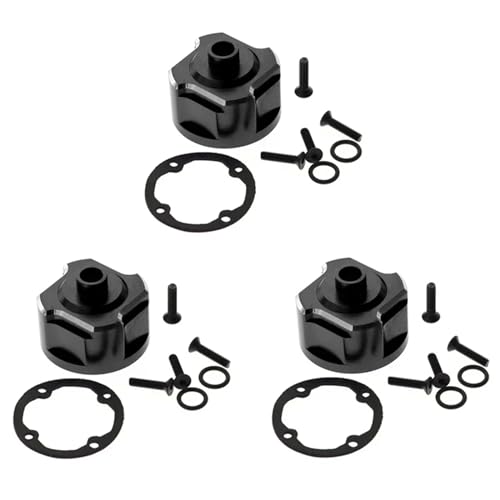 3-teiliges Aluminium-Differentialträger-Differenzialgehäuse 9581, for 1/8 for Traxxas for Sledge RC Car Upgrades Teile Zubehör (Color : Black) von VYUHAksZ