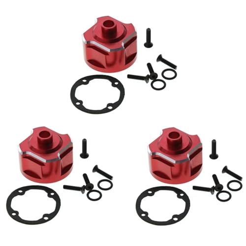 3-teiliges Aluminium-Differentialträger-Differenzialgehäuse 9581, for 1/8 for Traxxas for Sledge RC Car Upgrades Teile Zubehör (Color : Red) von VYUHAksZ