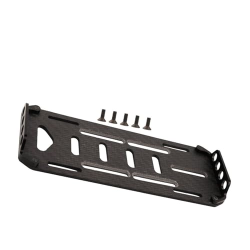 VYUHAksZ 1/10 Carbon-Faser-Batterie-Montage-Unterfahrschutzplatte mit Streifen, for RC-Crawler for Axial SCX10 CC01 F350 D90 for RC4WD-Upgrade-Teile (Color : Black) von VYUHAksZ