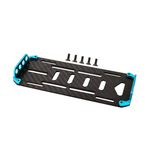 VYUHAksZ 1/10 Carbon-Faser-Batterie-Montage-Unterfahrschutzplatte mit Streifen, for RC-Crawler for Axial SCX10 CC01 F350 D90 for RC4WD-Upgrade-Teile (Color : Blue) von VYUHAksZ