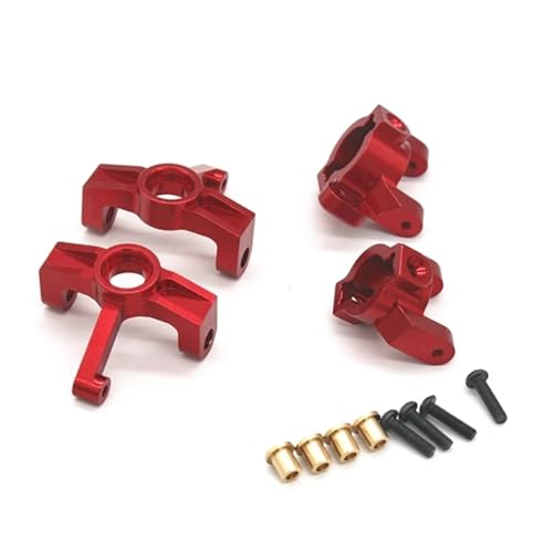 VYUHAksZ C-Naben-Trägerset aus Metall for Lenkbecher, for FMS for ROCHOBBY 1/6 1941 MB for Willys for Jeep RC Car Upgrade Parts Zubehör (Color : Red) von VYUHAksZ