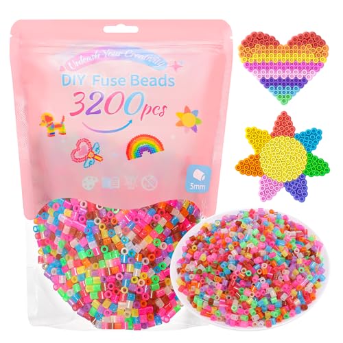VYYTYYA Bügelperlen Glitzer, 3200 Stück, 11 Farben, Bügel Perlen 5 mm, DIY Steckperlen, für Kinder 6+ Kunst- und Bastelbedarf, ideal für Geburtstage, Neujahr, Thanksgiving-Geschenk VYYTYYA Bügelperlen Glitzer, 3200 Stück, 11 Farben, Bügel Perlen 5 mm, DIY Steckperlen, für Kinder 6+ Kunst- und Bastelbedarf, ideal für Geburtstage, Neujahr, Thanksgiving-Geschenk von VYYTYYA