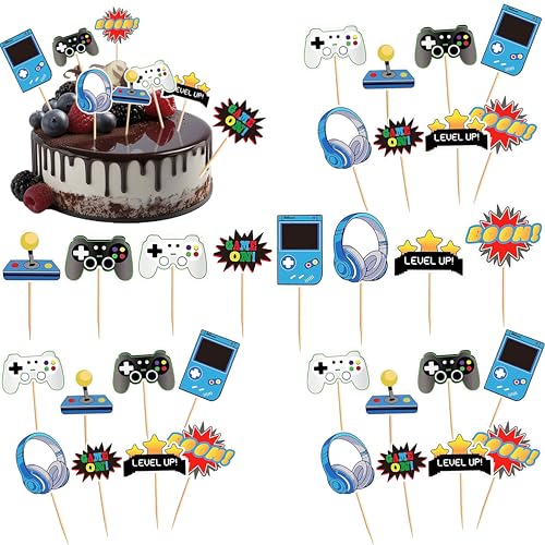32 Stück Videospiel Tortendeko Geburtstag Glitter Gaming Happy Birthday cupcake toppers Videospiel Thema Muffin Dekoration für Jungen Kindergeburtstag Spiel Thema Party Dekoration 32 Stück Videospiel Tortendeko Geburtstag Glitter Gaming Happy Birthday cupcake toppers Videospiel Thema Muffin Dekoration für Jungen Kindergeburtstag Spiel Thema Party Dekoration von VYZUTR