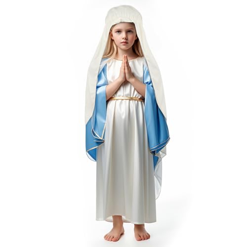 Jungfrau Marienkostüm für Mädchen, Bibelkostüm für Kinder, biblisches Halloween-Kostüm Jungfrau Marienkostüm für Mädchen, Bibelkostüm für Kinder, biblisches Halloween-Kostüm von VZQI