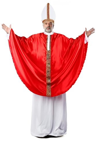 VZQI Papstkostüm für Herren, Bischofskostüm, Papsthut, Erwachsene, L von VZQI