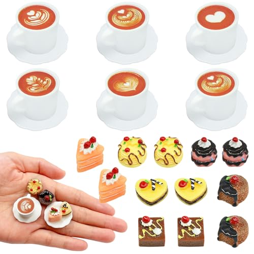 VZXQX 24 Stück Mini Food, Miniatur Essen und Trinken Puppenhaus Zubehör, Miniatur Lebensmittel Essen Wichtel Zubehör Weihnachten, 1/12 Mini Kaffeetasse Kuchen Dessert für Miniküche, Mini-Teeparty VZXQX 24 Stück Mini Food, Miniatur Essen und Trinken Puppenhaus Zubehör, Miniatur Lebensmittel Essen Wichtel Zubehör Weihnachten, 1/12 Mini Kaffeetasse Kuchen Dessert für Miniküche, Mini-Teeparty von VZXQX