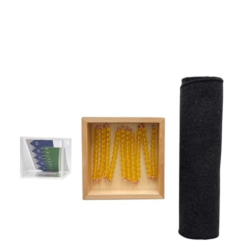 VZZCGJVT Montessori 100/1000 Perlenketten mit Schachteln und Spielmatte, Montessori Materials Mathe Aids Tool,100 Set von VZZCGJVT