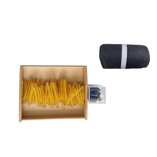VZZCGJVT Montessori 100/1000 Perlenketten mit Schachteln und Spielmatte, Montessori Materials Mathe Aids Tool,1000 Set von VZZCGJVT