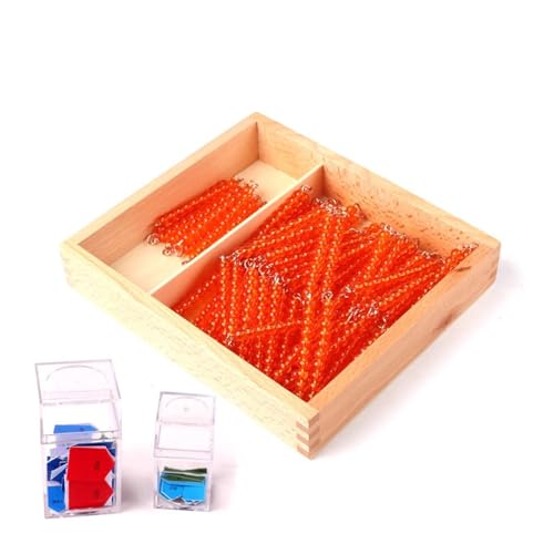 VZZCGJVT Montessori 100 und 1000 Perlen Kette Set, Mathe Spielzeug Material für Kleinkinder Frühes Vorschul-Lernspielzeug,Labels von VZZCGJVT