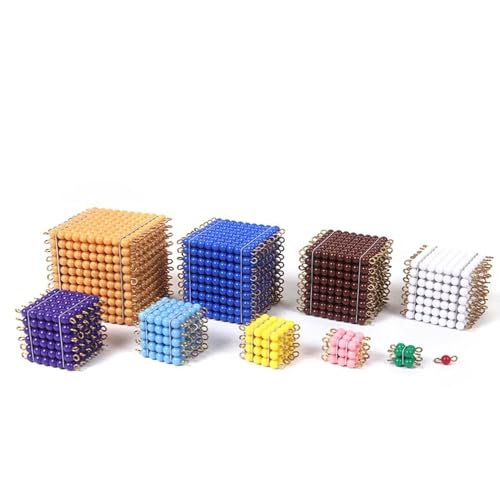 VZZCGJVT Montessori Bead Squares Würfel, Multiplikation und Quadratzahlen-Lernspielzeug für den Mathematikunterricht im Vorschulalter von VZZCGJVT