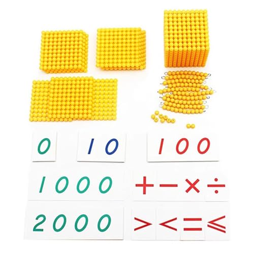VZZCGJVT Montessori Berechnung der goldenen Perlen für Kleinkinder, Dezimalbankspiel, Mathespielzeug für die Früherziehung,Iron Wire von VZZCGJVT