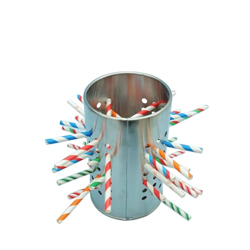 VZZCGJVT Montessori Classic Tower Games, Kerplunk Games, Pädagogisches Lernspielzeug mit bunten Stöcken, Ausgewogene perforierte Edelstahltrommel von VZZCGJVT