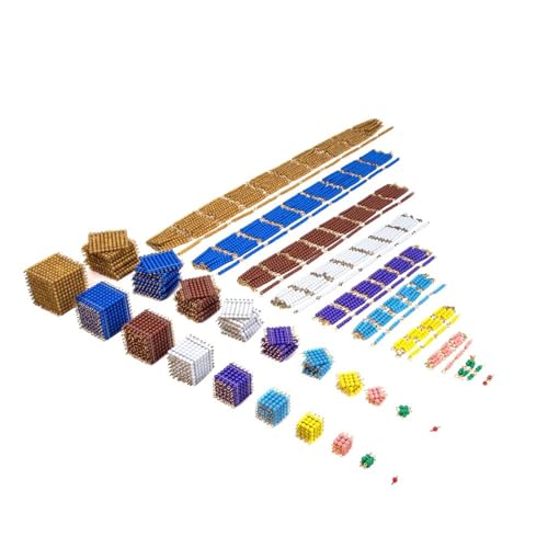 VZZCGJVT Montessori Cubic Bead Chain Set, Montessori Mathe Perlen Materialien - Didaktische Zahlenkonzepte von VZZCGJVT