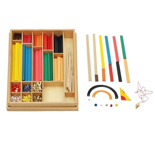 VZZCGJVT Montessori Geometrischer Stick, hölzernes Mathe-Stäbe-Material, entwickelt die Formerkennung von VZZCGJVT