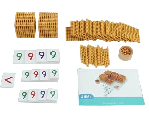 VZZCGJVT Montessori Golden Pearl Bank Spiel, Dezimalmathematik-Lehrmittel, einteiliges Formteil von VZZCGJVT